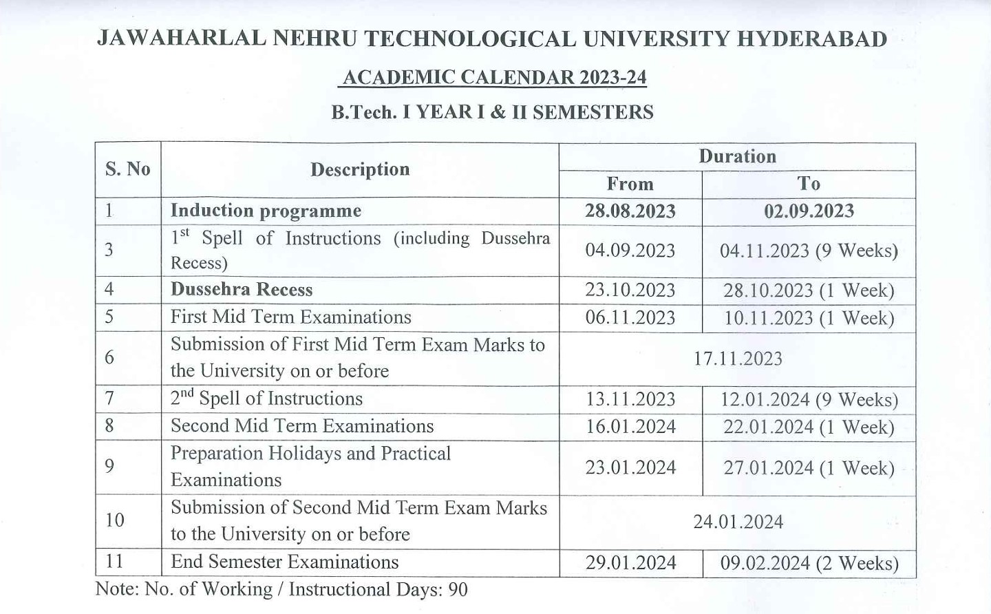 Jntuh Academic Calendar - Janna Loraine